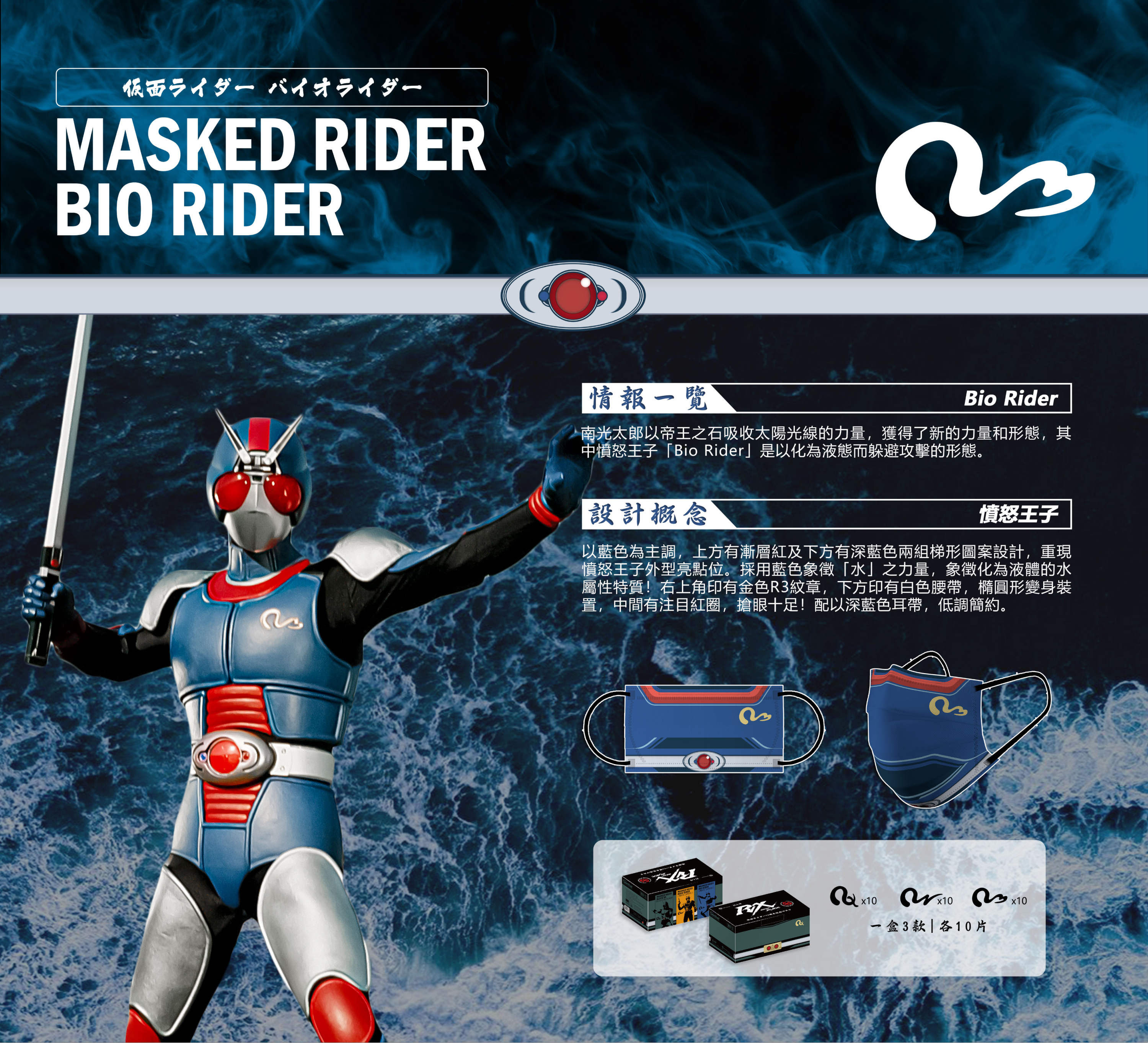 Kamen Rider 幪面超人50周年紀念版口罩 第四彈